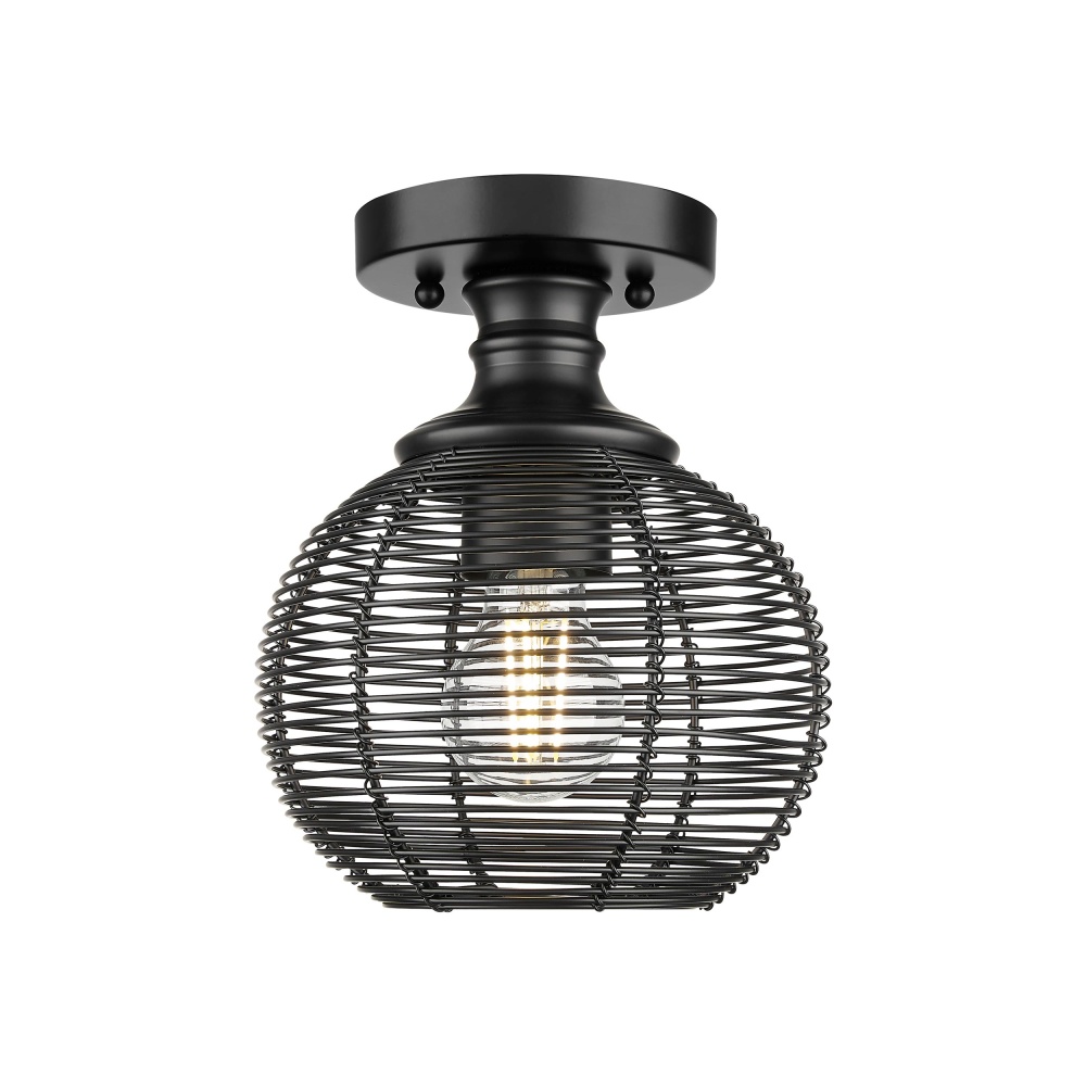 Golden Lighting Calypso 1-light Semi-Flush Mount in Matte Black